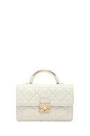 Woman Cream Long Strap Mini Quilted Crossbody Bag | Derimod