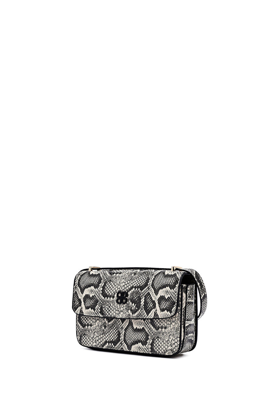 Woman Gray Long Strap Patterned Crossbody Bag