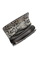 Kadın Gri Uzun Askılı Desenli Çapraz Çanta | Derimod