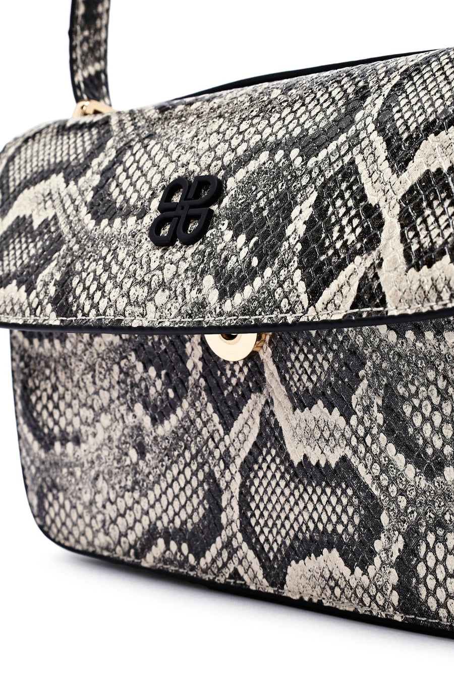 Woman Gray Long Strap Patterned Crossbody Bag