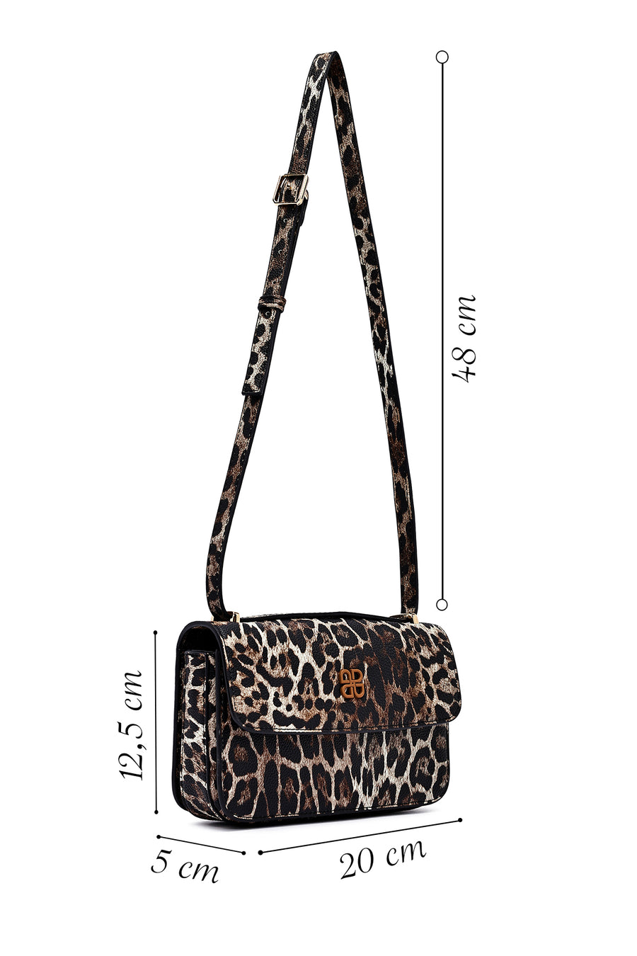 Woman Leopard Long Strap Patterned Crossbody Bag