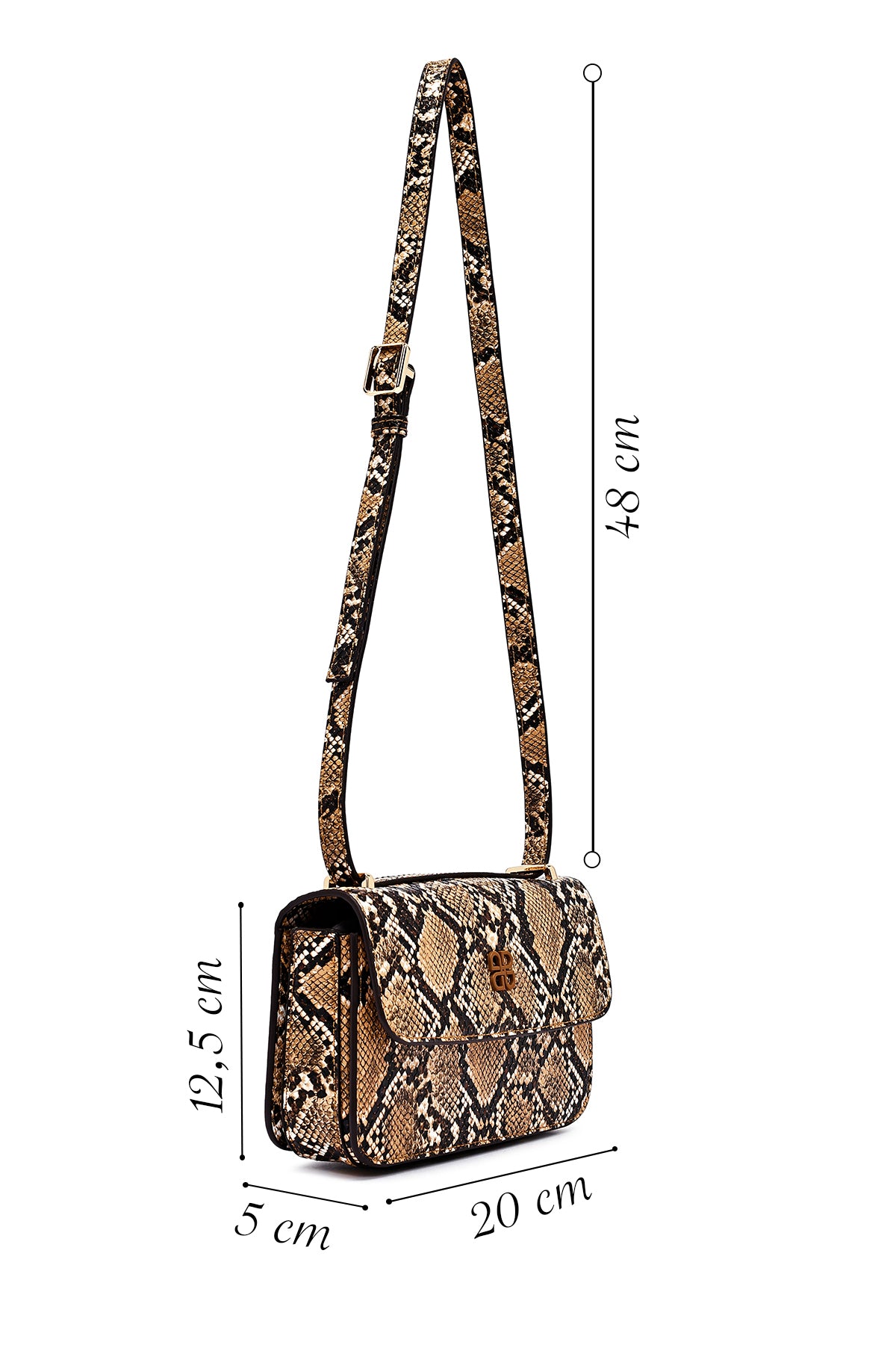 Kadın Vizon Uzun Askılı Desenli Çapraz Çanta