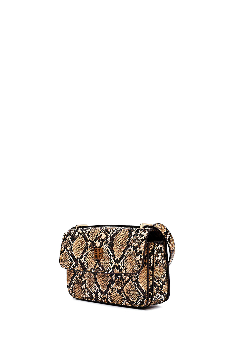 Woman Mink Long Strap Patterned Crossbody Bag