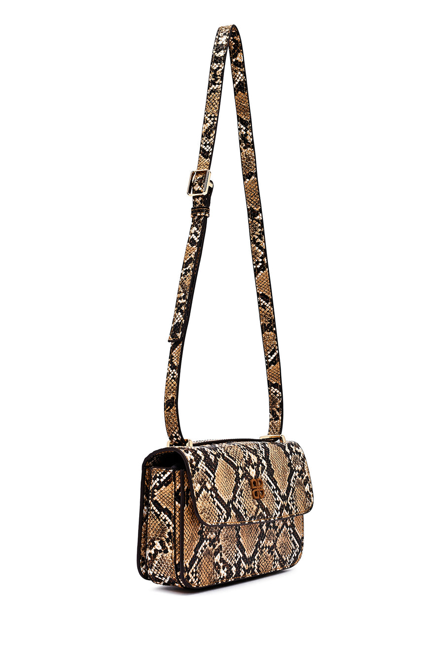 Woman Mink Long Strap Patterned Crossbody Bag