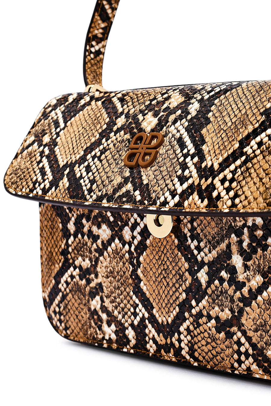 Woman Mink Long Strap Patterned Crossbody Bag