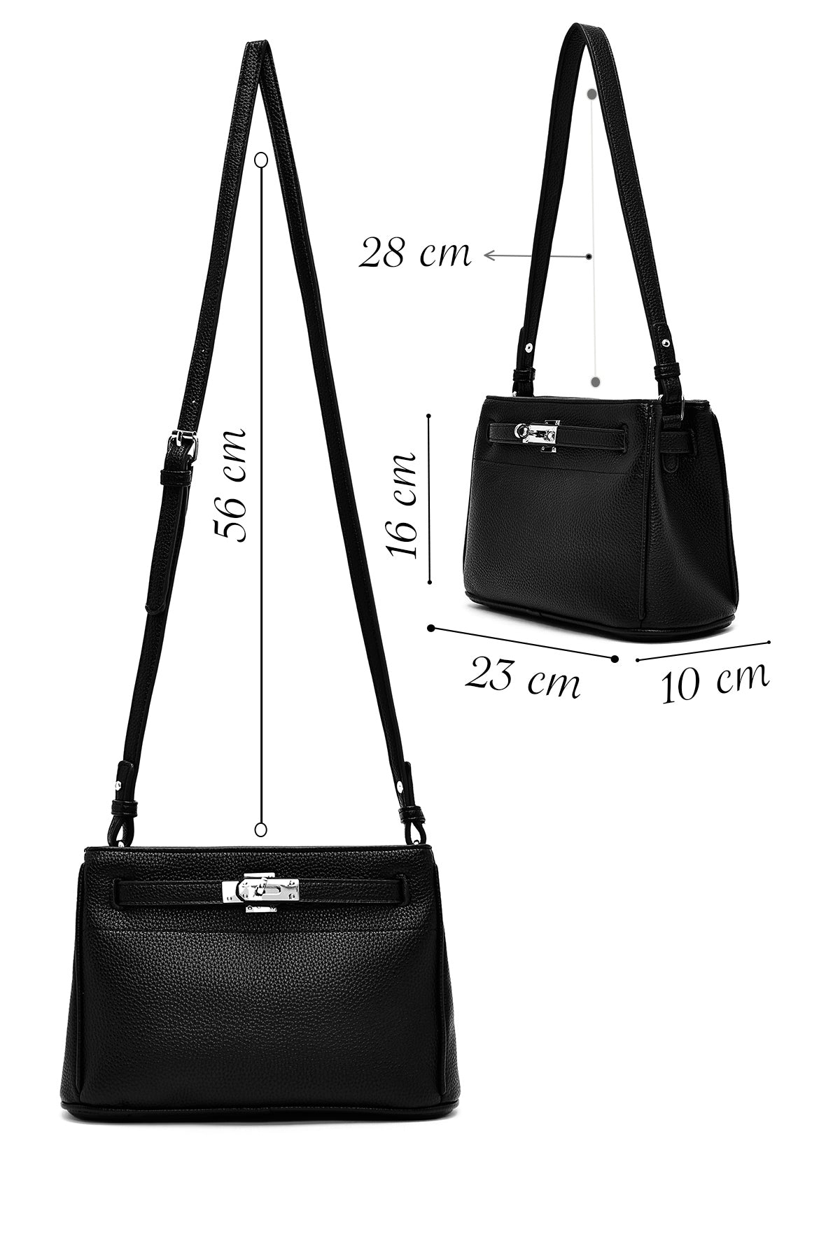 Kadın Siyah Uzun Askılı Çapraz Çanta