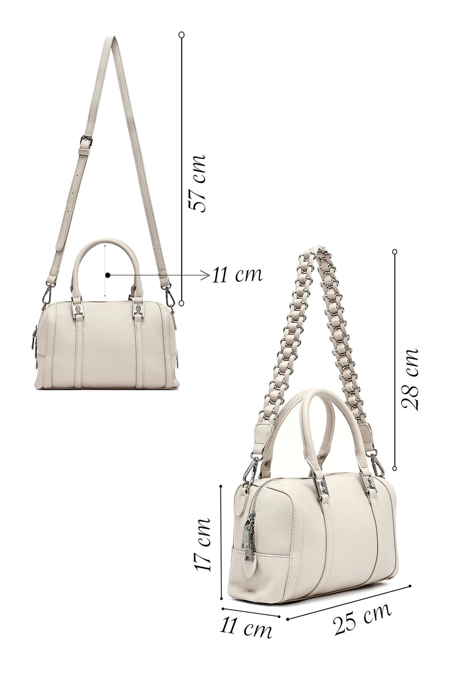 Woman Gray Long Shoulder Bag
