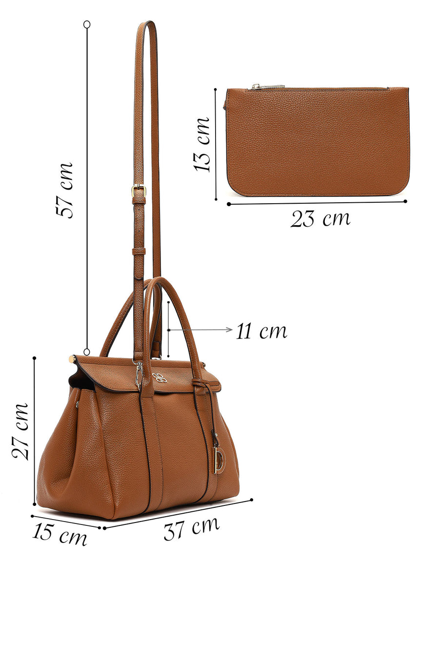 Women's Brown Long Strap Classic Shoulder Bag