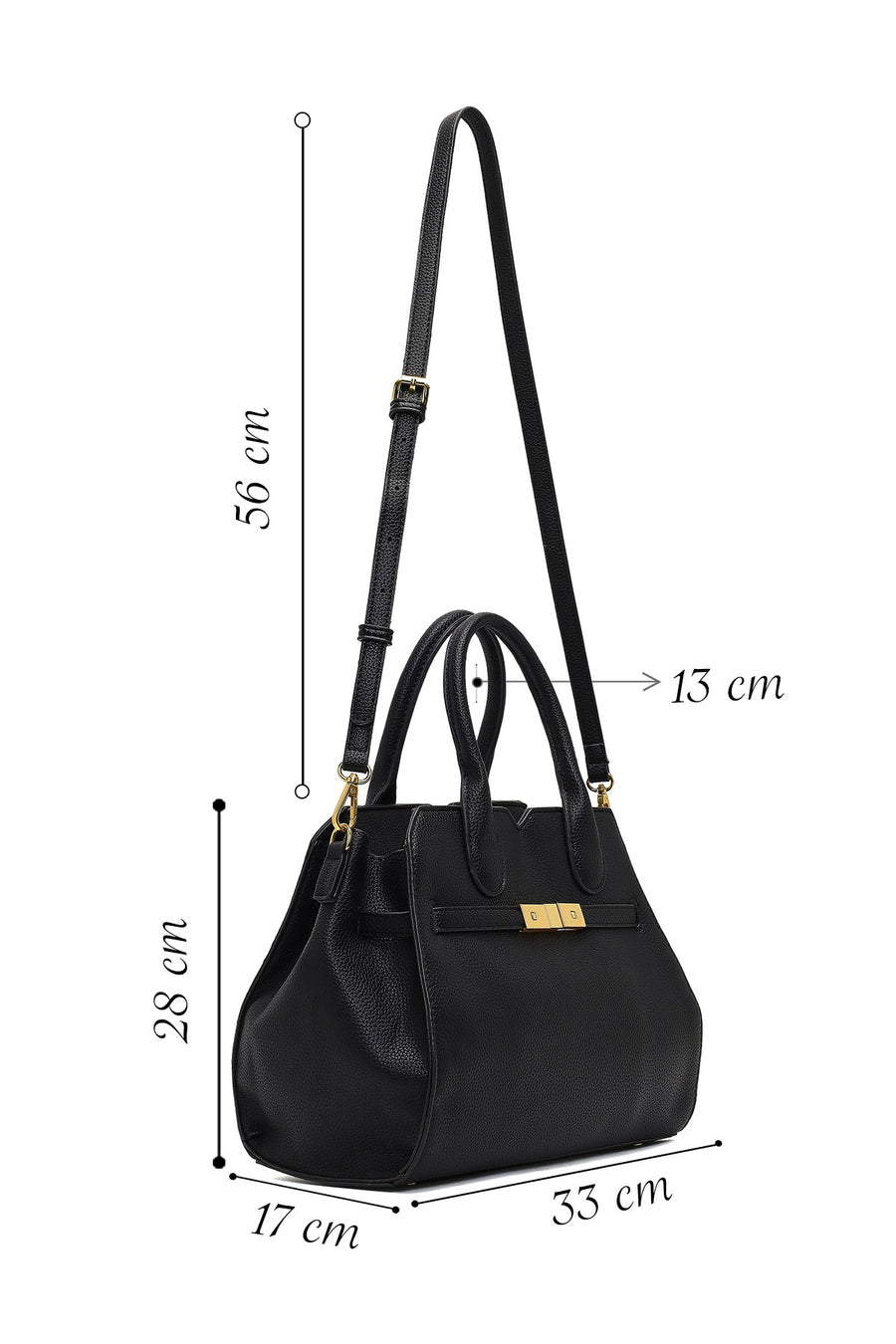 Women's Black Long Strap Classic Shoulder Bag