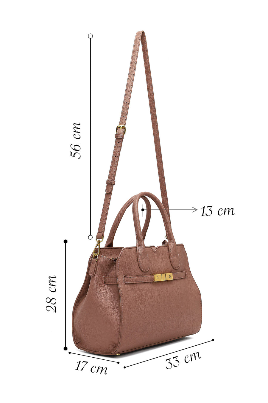 Women's Dark Pink Long Strap Classic Shoulder Bag