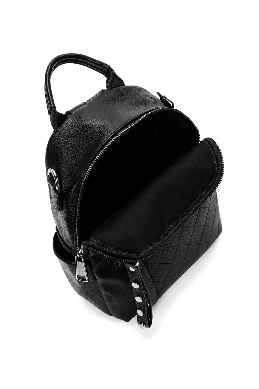 Women's Black Long Strap Printed Backpack