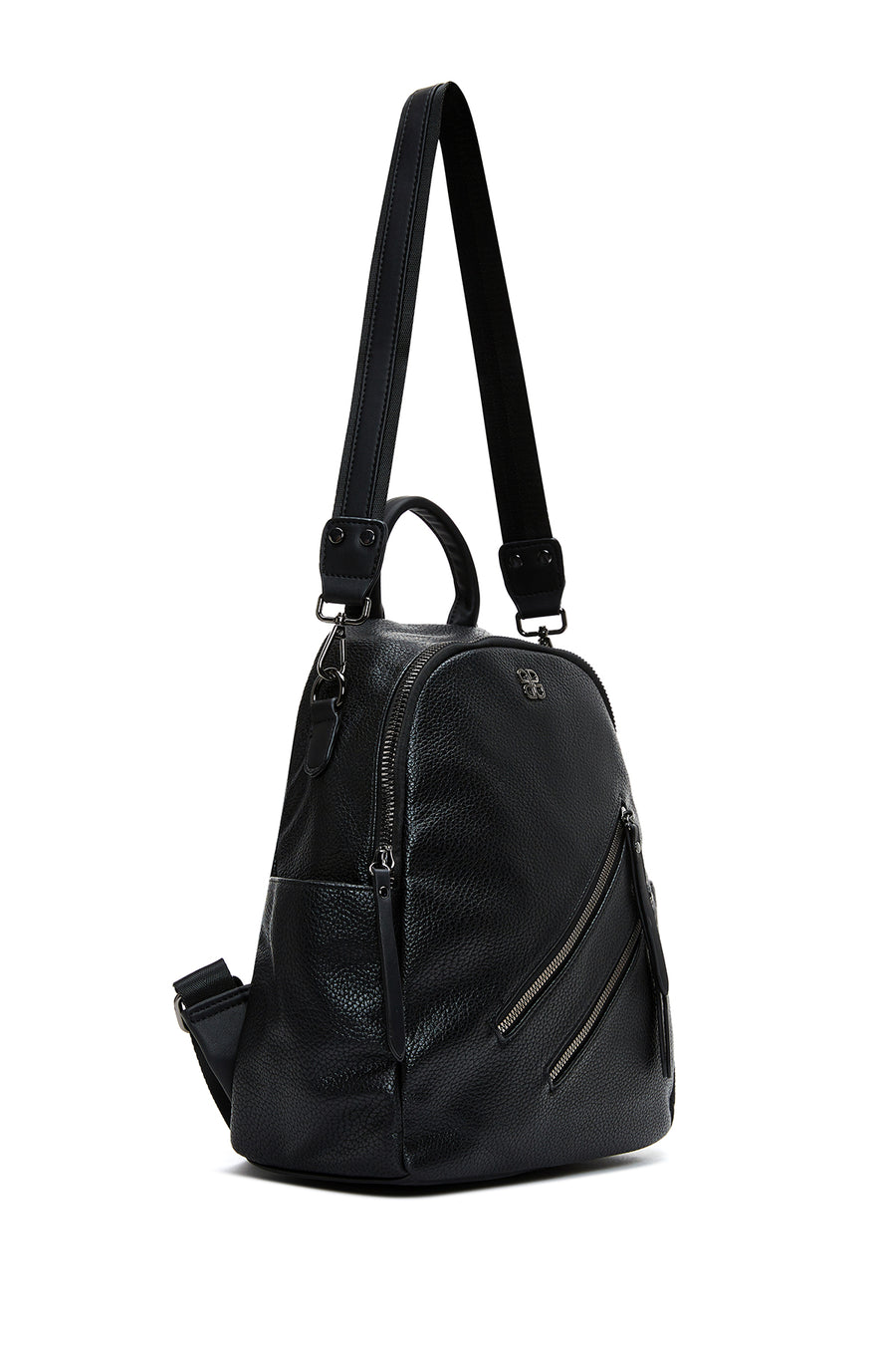 Women's Black Long Strap Backpack