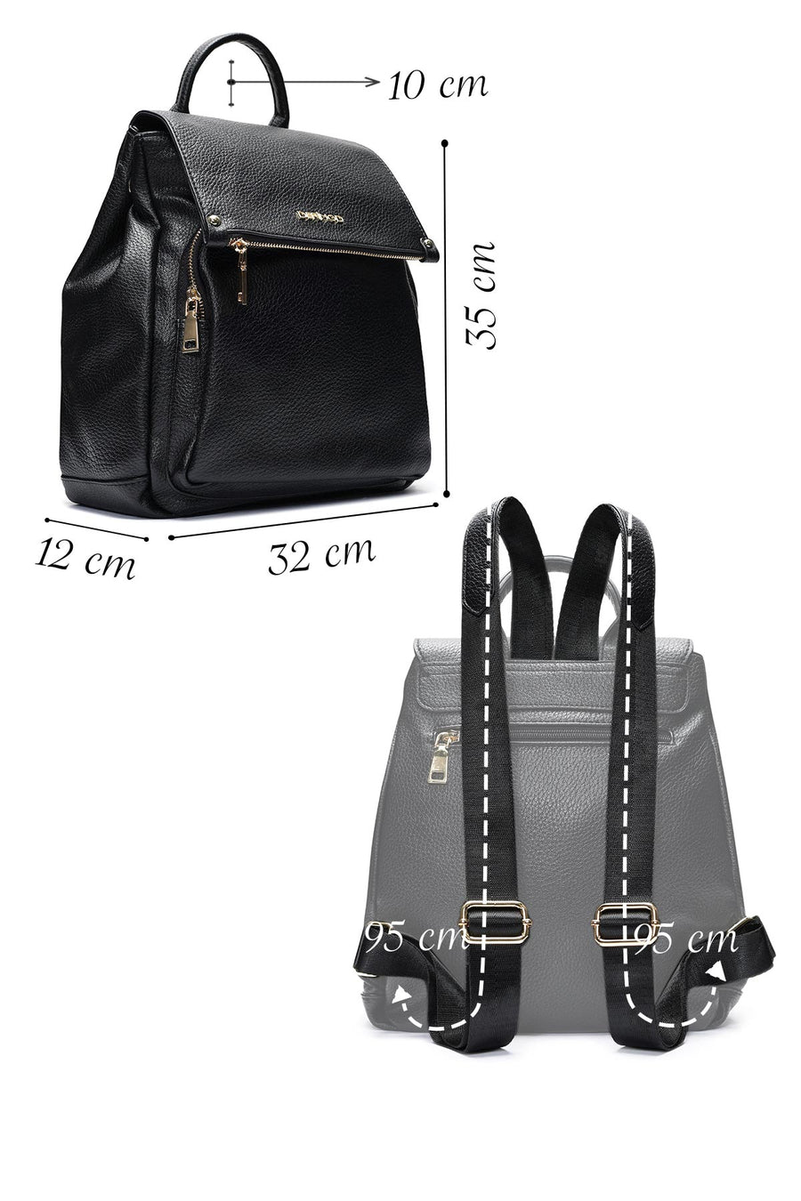 Women's Black Casual Backpack