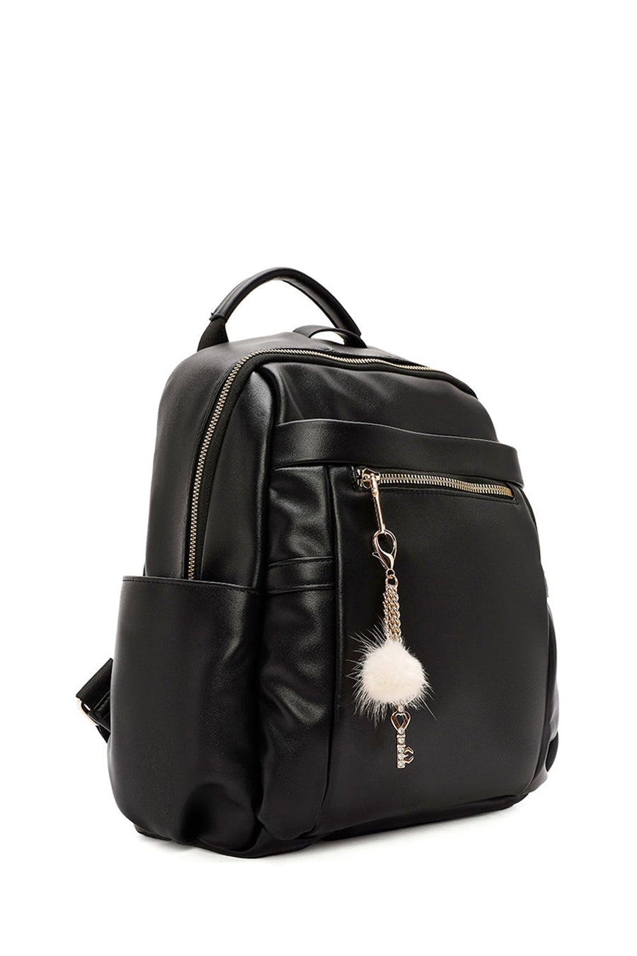 Women's Black Accessory Detailed Backpack