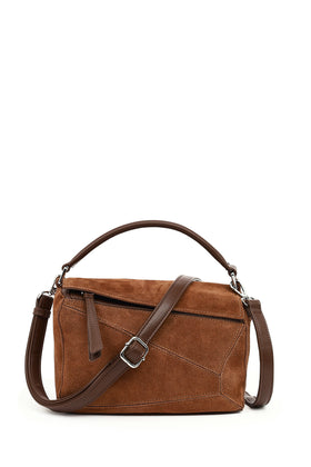 Kadın Camel Uzun Askılı Süet Çapraz Çanta