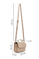 Kadın Bej Uzun Askılı Desenli Mini Kol Çantası | Derimod