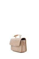 Kadın Bej Uzun Askılı Desenli Mini Kol Çantası | Derimod