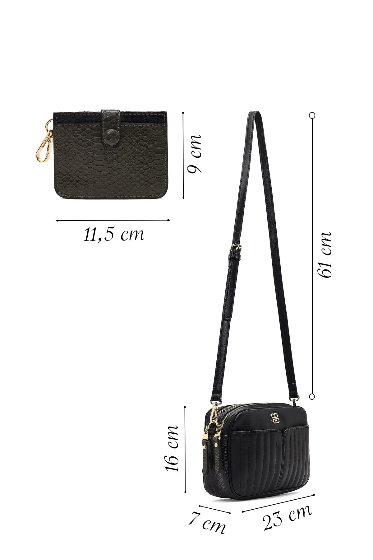Kadın Siyah Uzun Askılı Çapraz Çanta