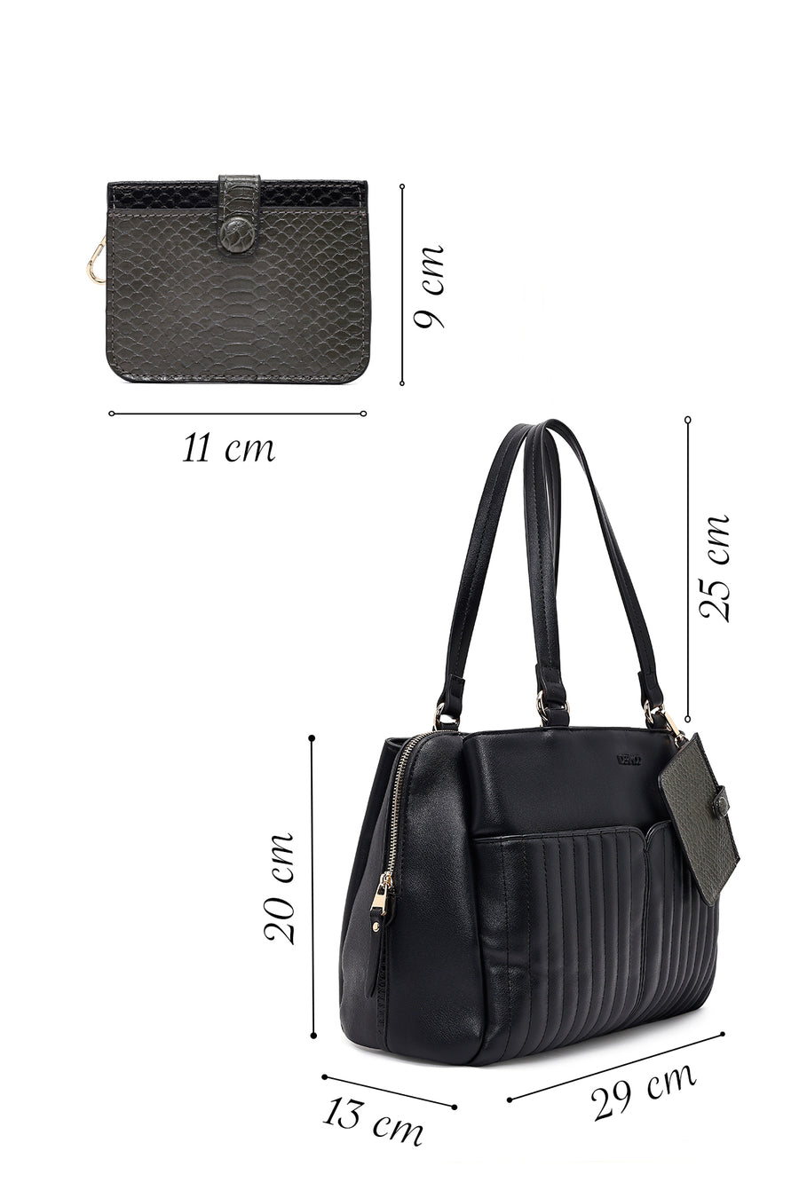 Women's Black Long Strap Shoulder Bag
