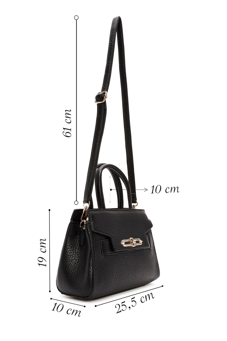 Women's Black Long Strap Shoulder Bag