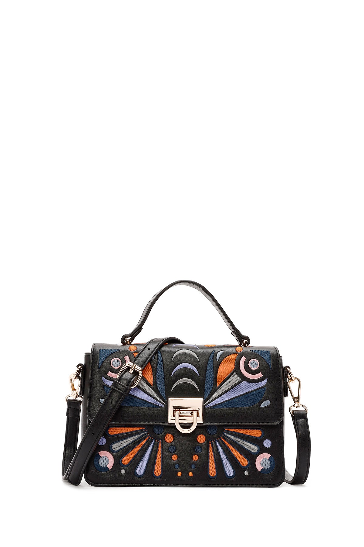 Women's Black Long Strap Printed Shoulder Bag 25ABD260626 | Derimod