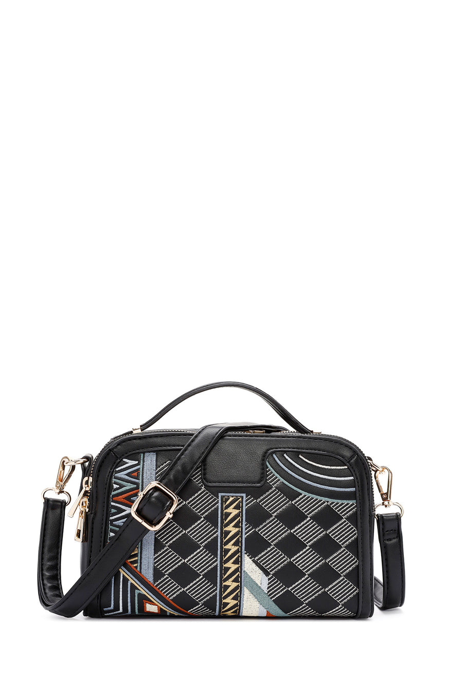 Women's Black Long Strapped Printed Shoulder Bag 25ABD260726 | Derimod