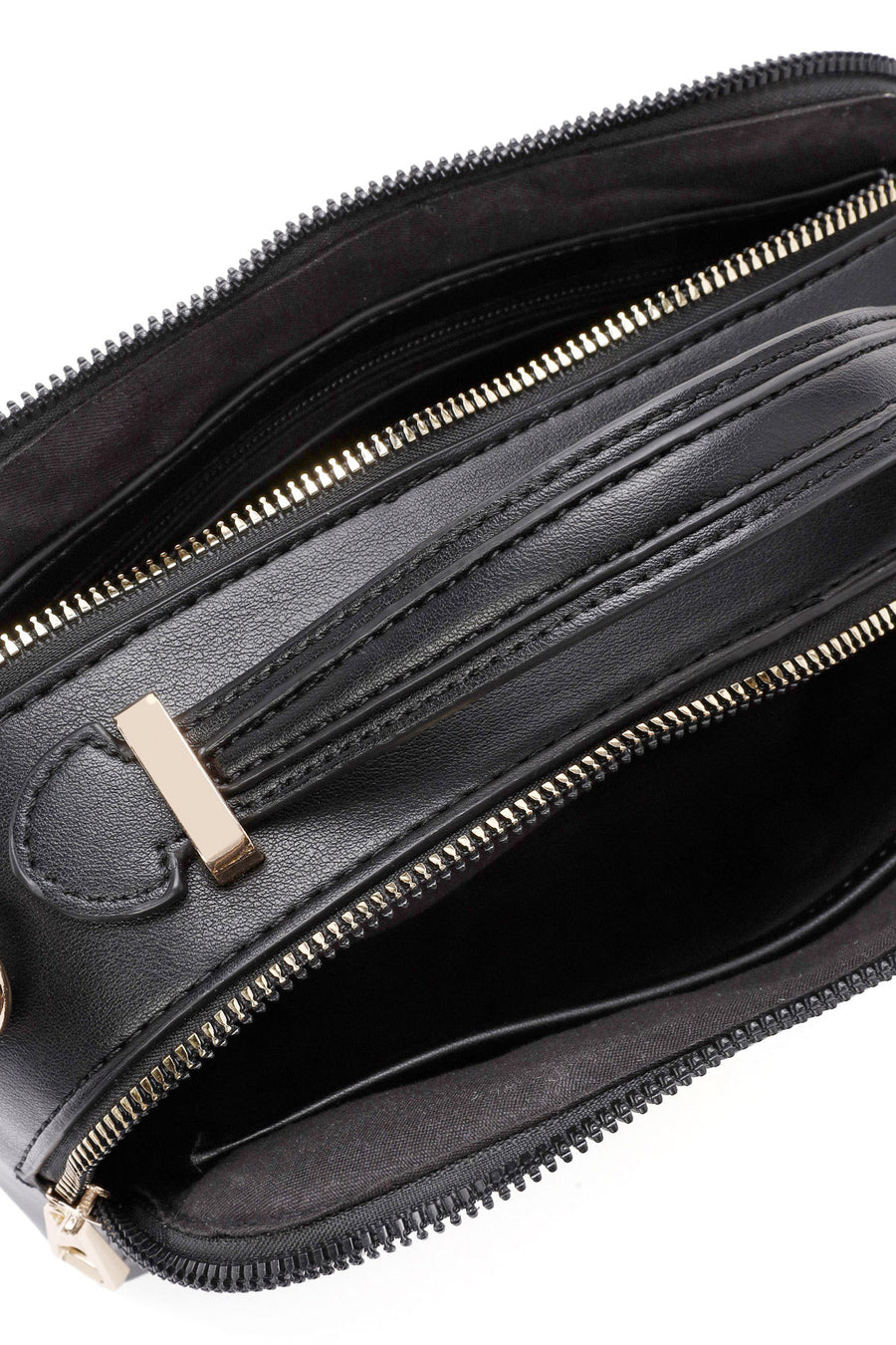 Women's Black Long Strapped Printed Shoulder Bag
