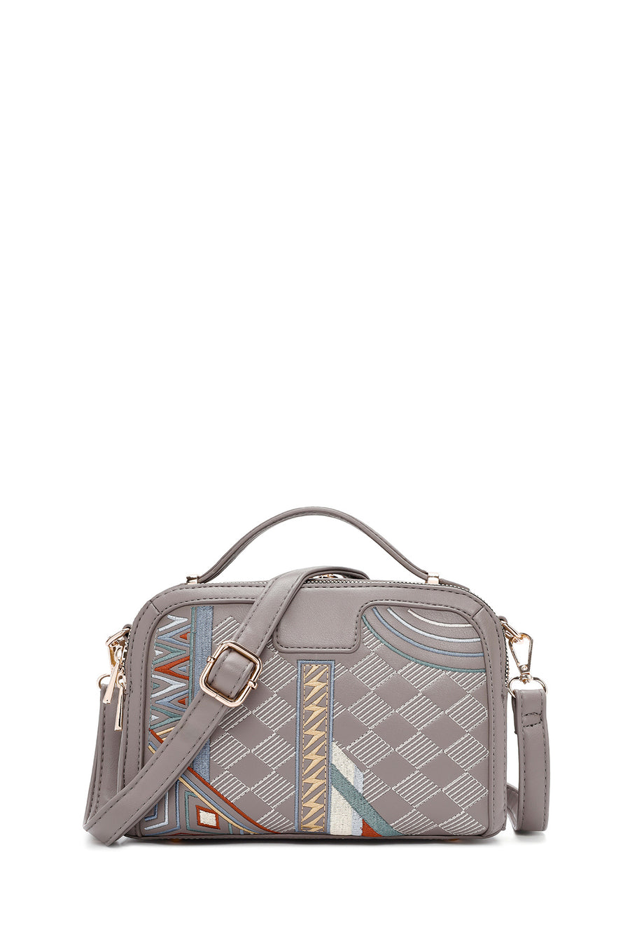 Women's Taupe Long Strap Printed Shoulder Bag 25ABD260726 | Derimod