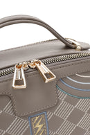 Women's Taupe Long Strap Printed Shoulder Bag | Derimod