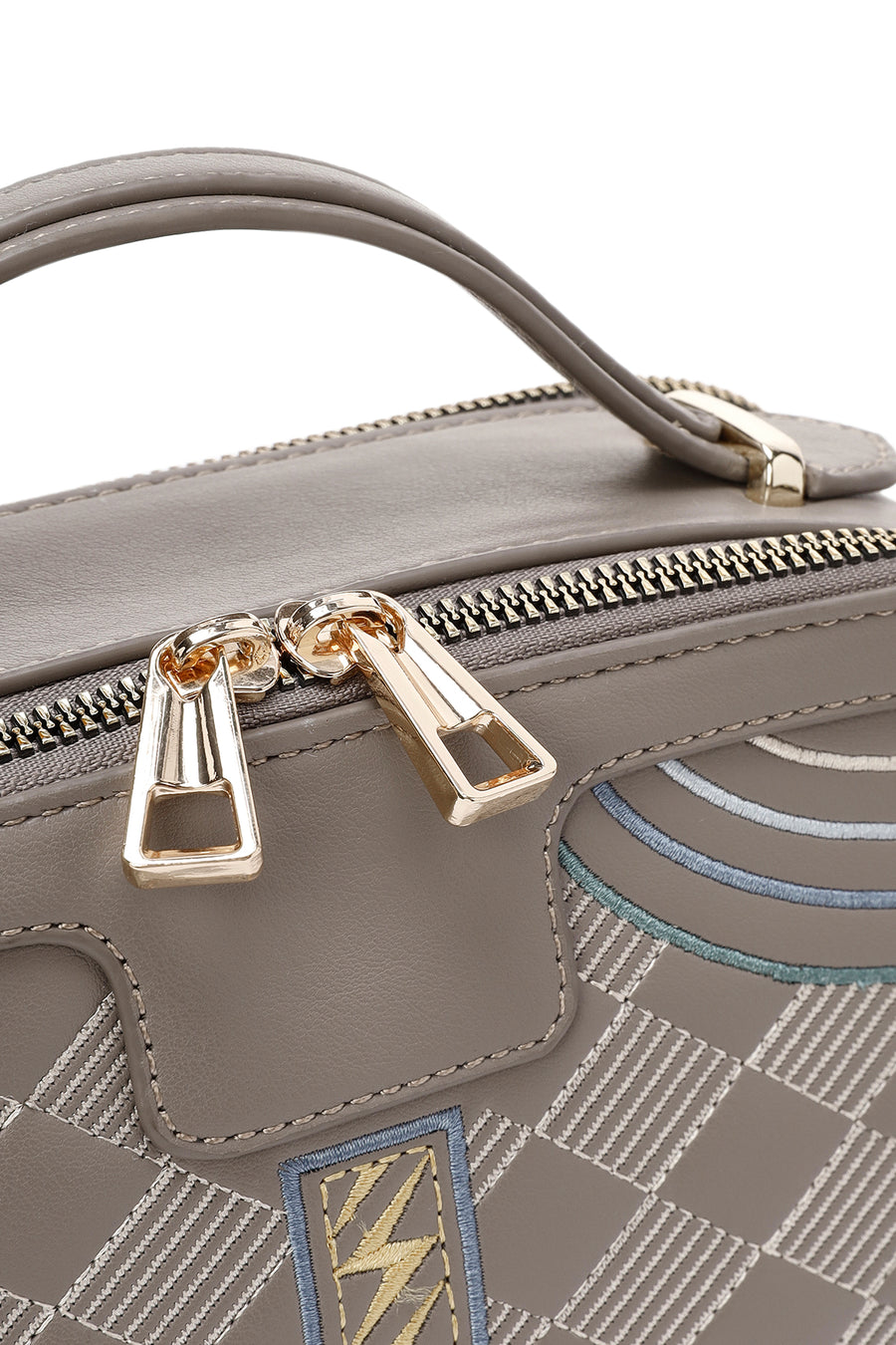 Women's Taupe Long Strap Printed Shoulder Bag