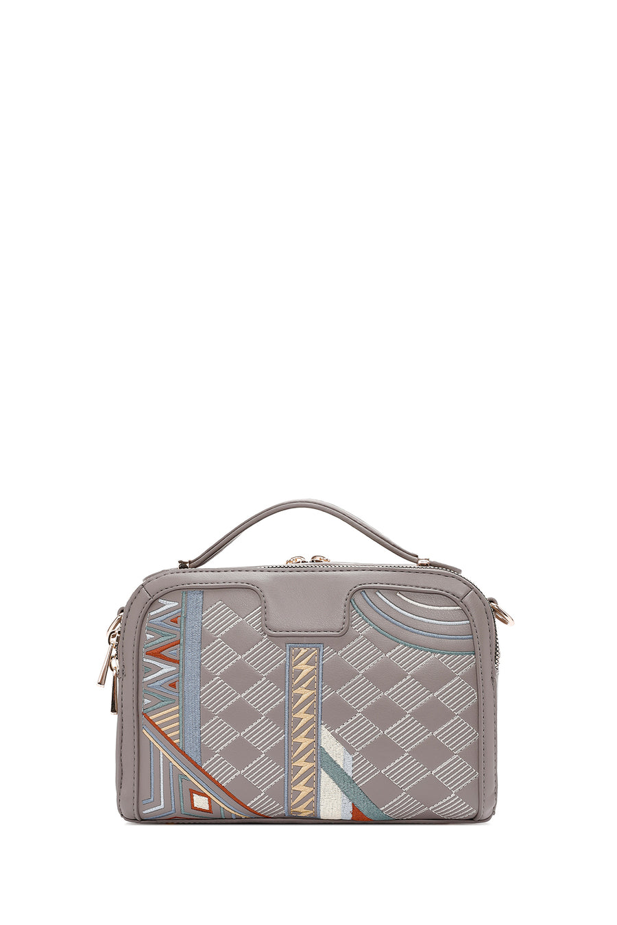 Women's Taupe Long Strap Printed Shoulder Bag