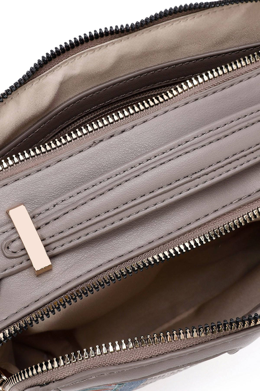 Women's Taupe Long Strap Printed Shoulder Bag