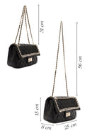 Kadın Siyah Uzun Askılı Kapitone Omuz Çantası | Derimod