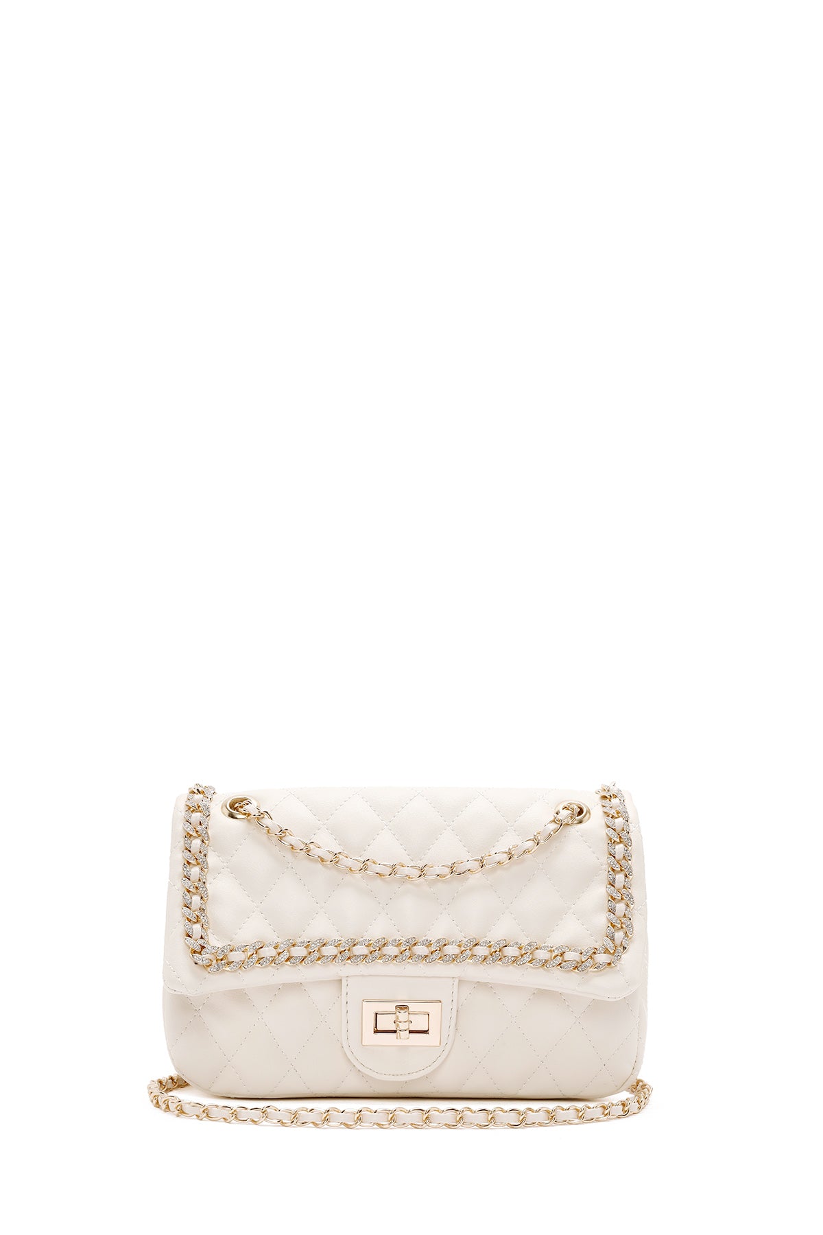 Kadın Krem Uzun Askılı Kapitone Omuz Çantası 25ABD2610KP | Derimod