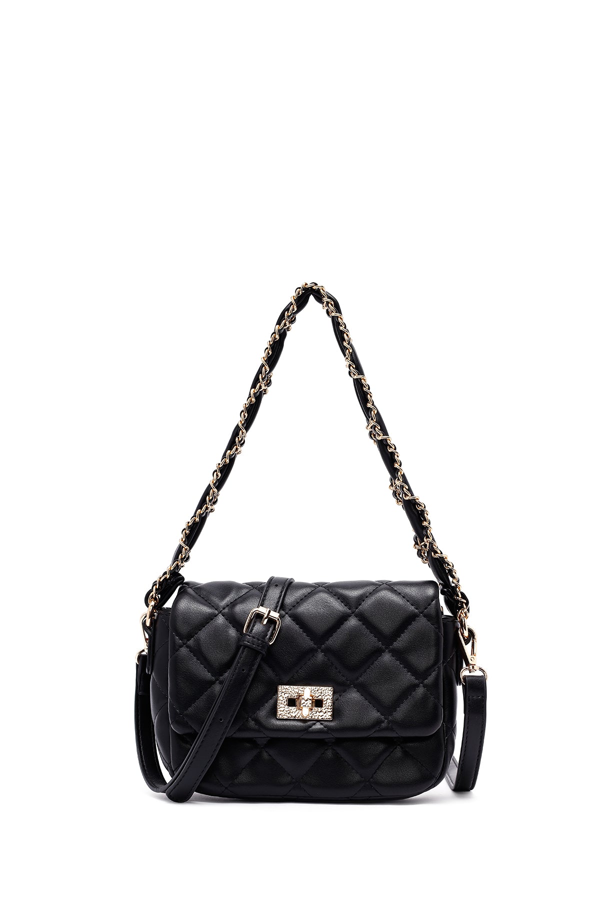 Woman Black Long Strap Quilted Shoulder Bag 25ABD2613KP | Derimod