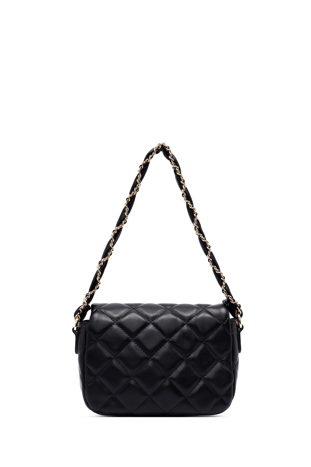 Kadın Siyah Uzun Askılı Kapitone Omuz Çantası