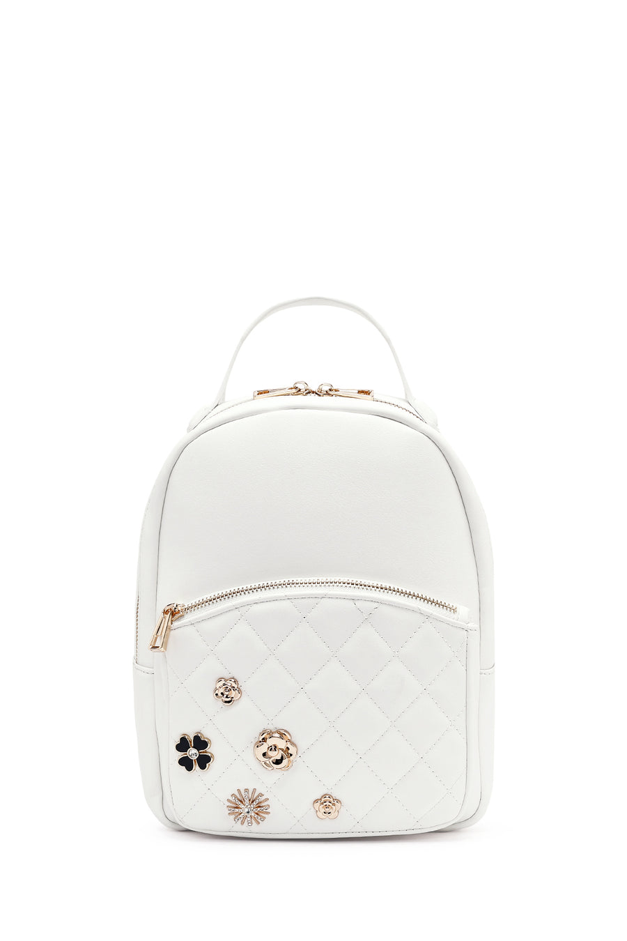 Woman Quilted Backpack with White Accessories 25ABD2614KP | Derimod