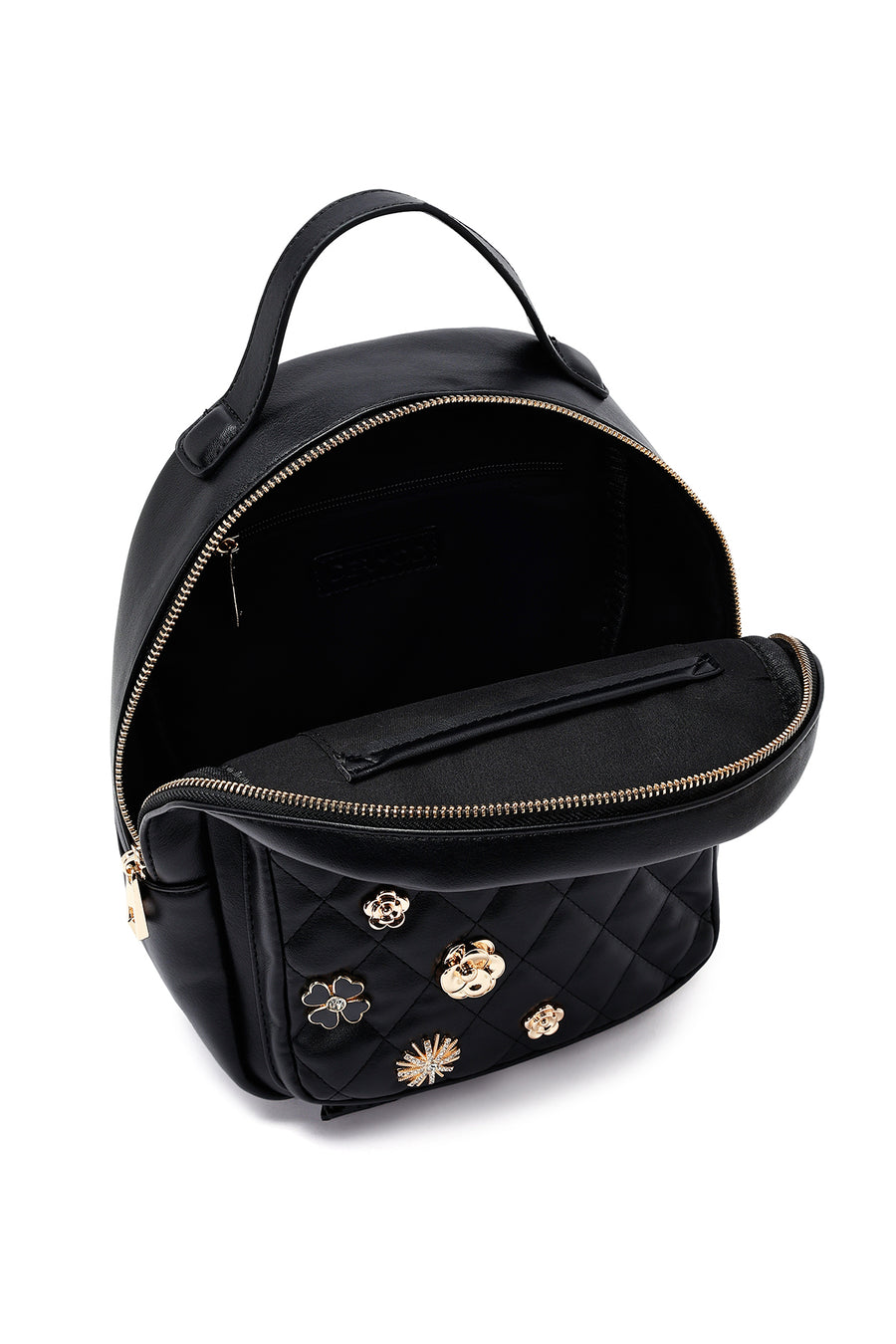 Woman Black Accessory Quilted Backpack