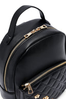 Kadın Siyah Aksesuarlı Kapitone Sırt Çantası | Derimod