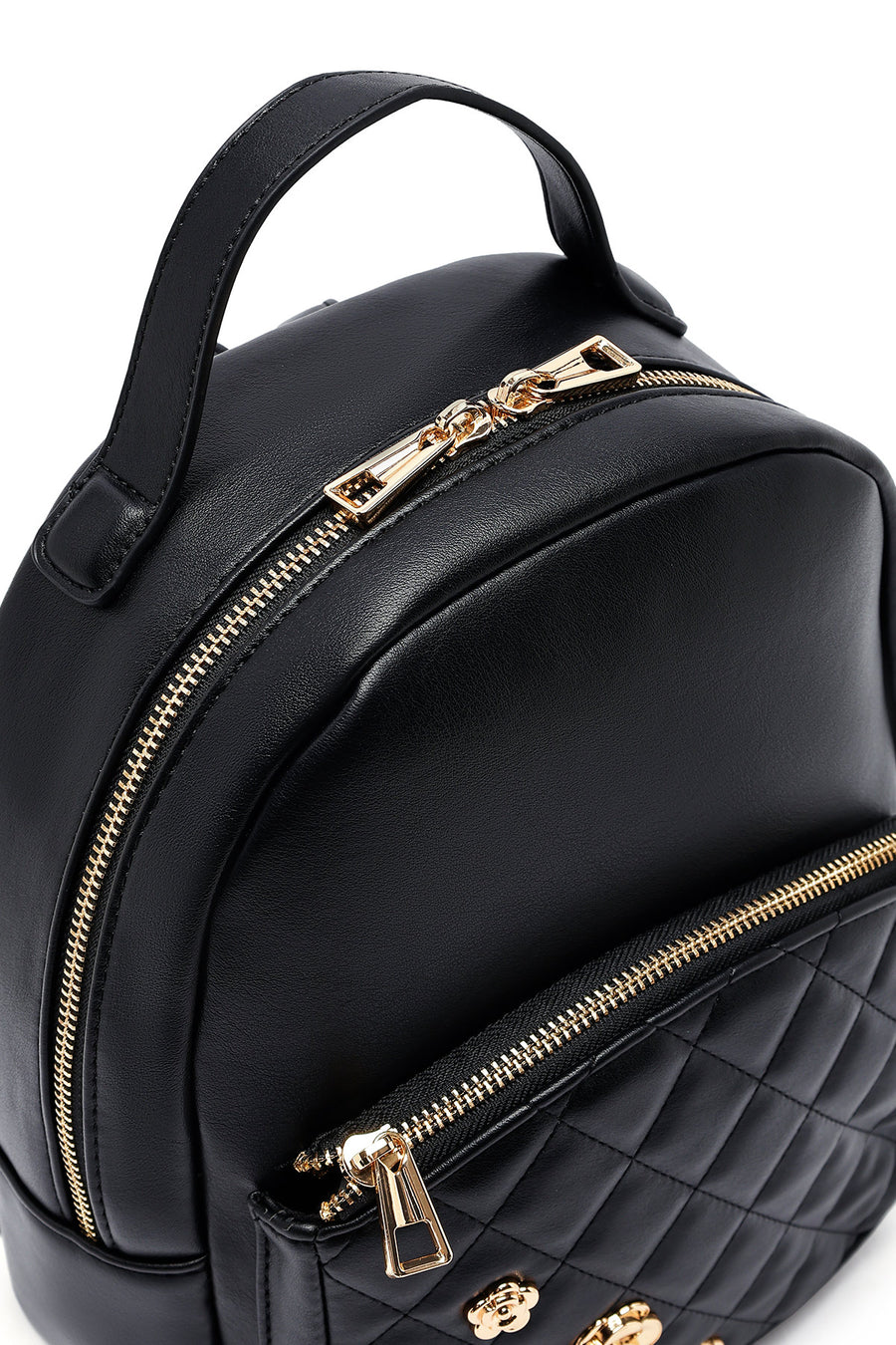 Woman Black Accessory Quilted Backpack