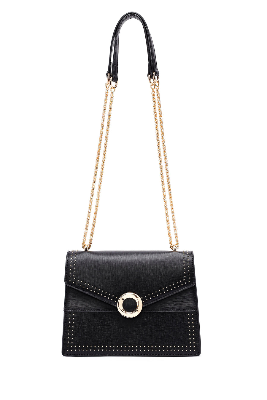 Woman Black Long Strap Classic Shoulder Bag