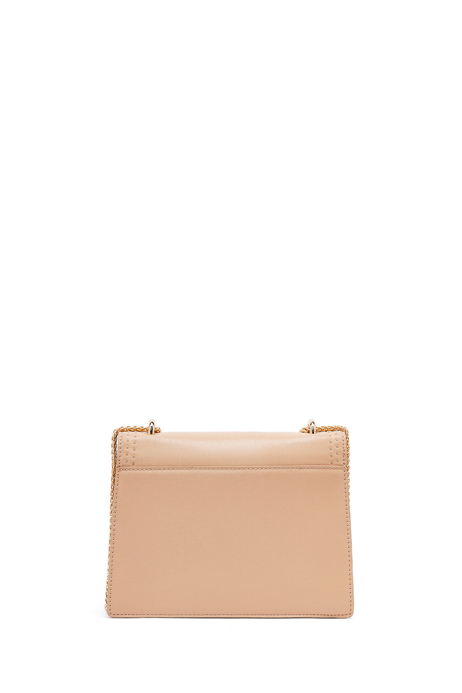 Woman Beige Long Strap Classic Shoulder Bag