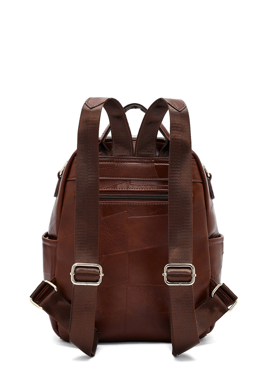 Woman Brown Long Strap Printed Backpack