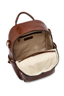 Kadın Kahverengi Uzun Askılı Baskılı Sırt Çantası | Derimod