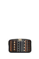 Women's Black Long Strapped Printed Crossbody Bag | Derimod