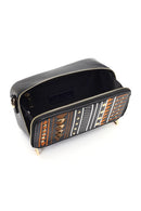 Women's Black Long Strapped Printed Crossbody Bag | Derimod