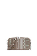 Women's Taupe Long Strapped Printed Crossbody Bag | Derimod