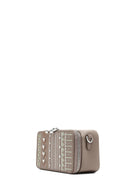 Women's Taupe Long Strapped Printed Crossbody Bag | Derimod