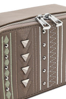 Women's Taupe Long Strapped Printed Crossbody Bag | Derimod