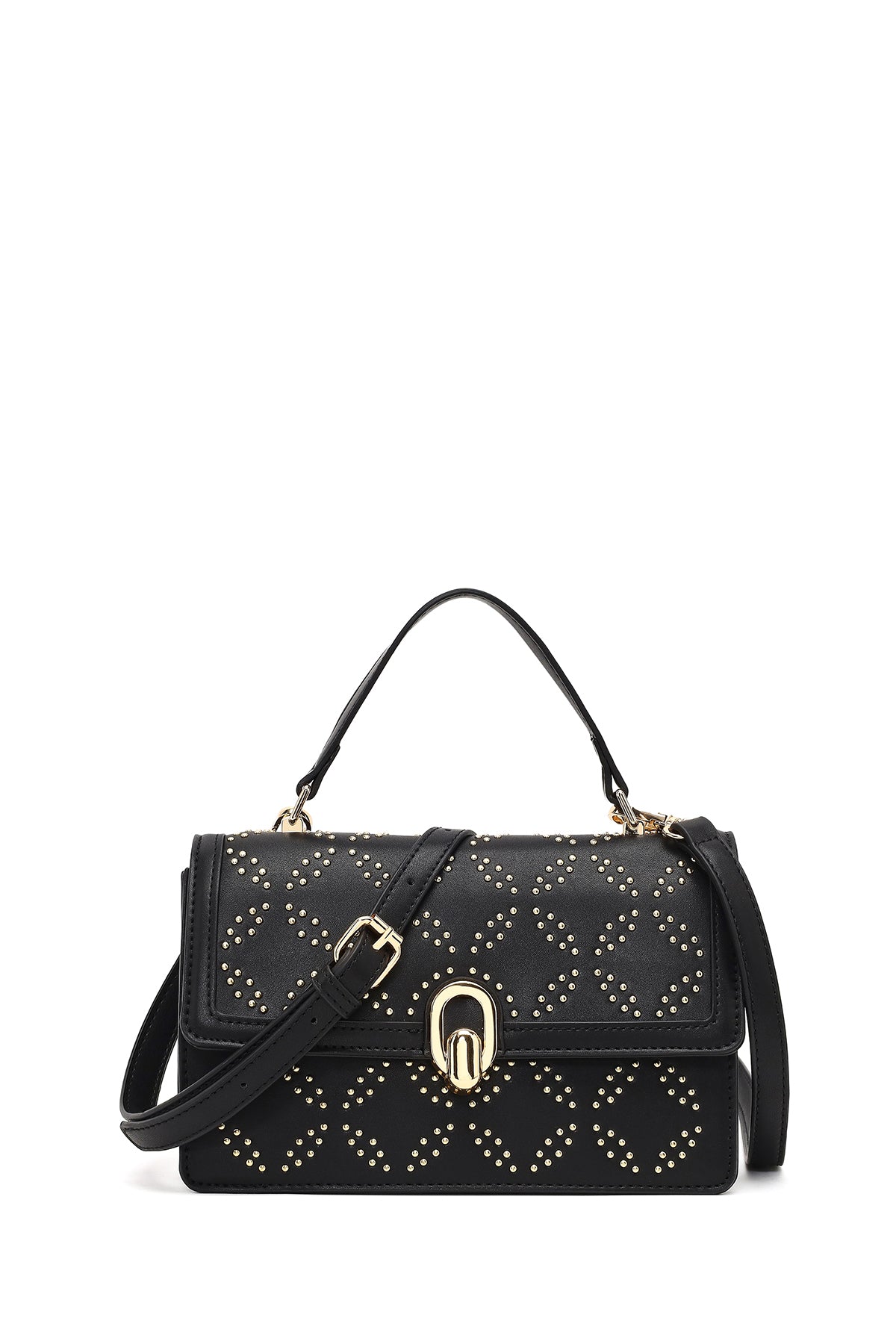 Kadın Siyah Taşlı Uzun Askılı Kol Çantası